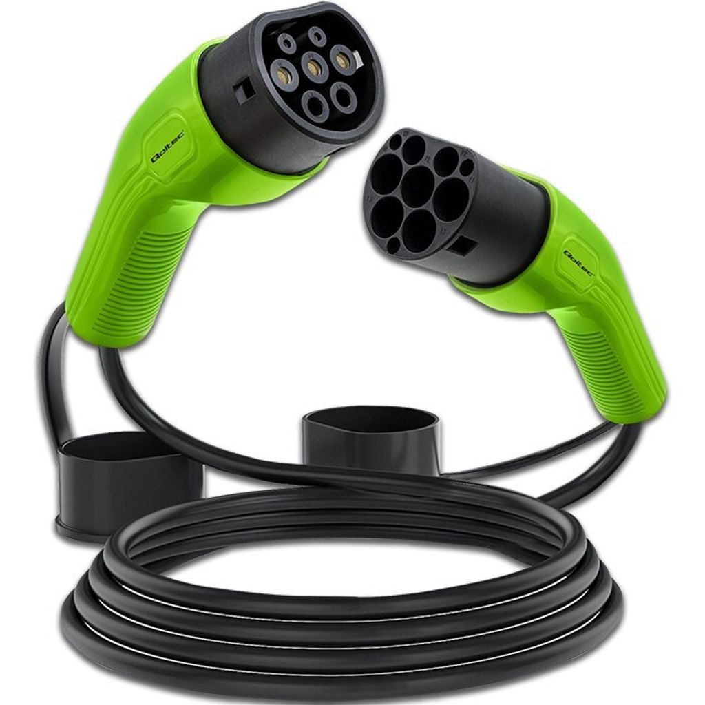 Qoltec 52473 ev Kabel Typ 2 zum Laden de Autos | 400v | 11kw | 16a | 5m