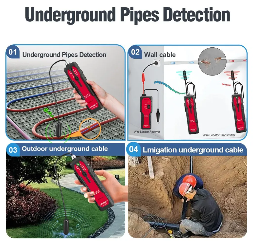 Détecteur de câbles souterrains NF-817L avec mesure de profondeur précise - 5