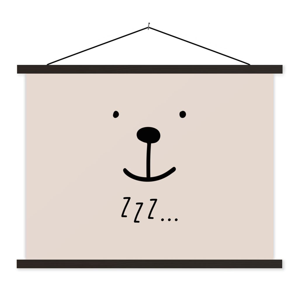 MuchoWow Textilposter Sprichwörter - Zzz... - Zitate - Kinder - Baby 150x113 cm mit schwarzem Rahmen - Wohnzimmer