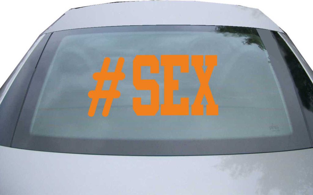 Indigos UG - Aufkleber Heckscheibe & Motorklappe DE6360 - orange - 600x285 mm - Sex - Auto Scheiben Fenster Heckklappe Tuning Racing JDM - Die cut