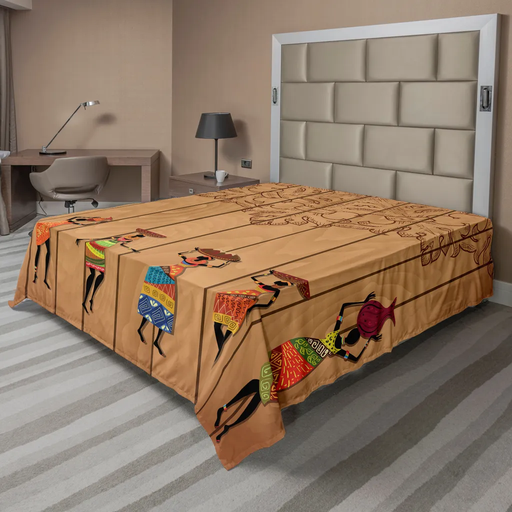 Drap de lit doux et confortable ABAKUHAUS 266x260 cm aux motifs rétro