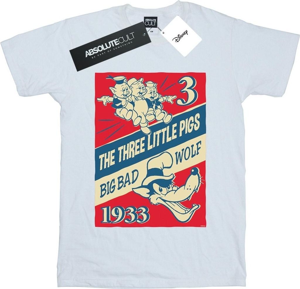 Disney - "And The Big Bad Wolf" T-Shirt für Damen BI17665 (M) (Weiß)