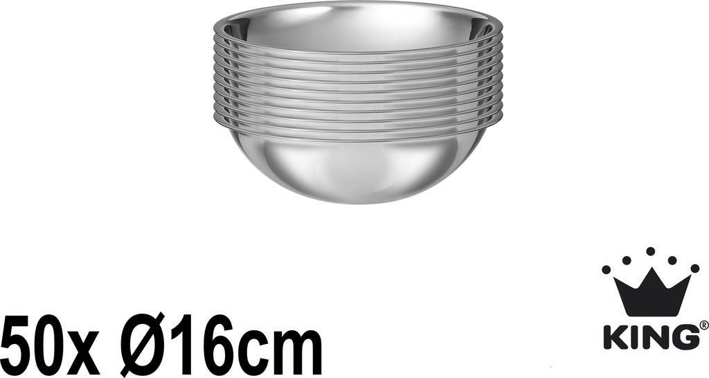 50tlg. Schüsselset Edelstahl: Schüsselgröße Ø16cm / Produktbild 