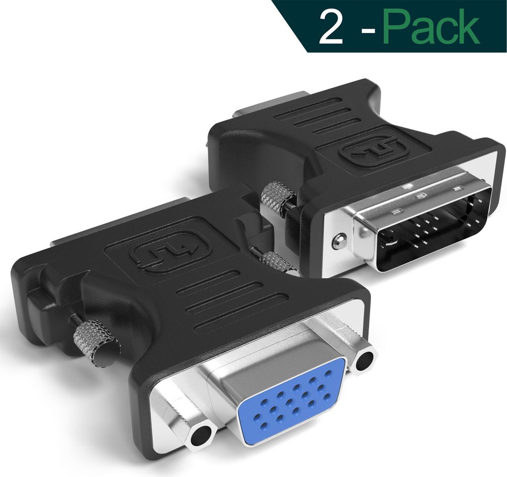 DVI-A 12+5 auf VGA Adapter 4K 1080P Full HD 3D Single Link VGA Buchse 2er Set