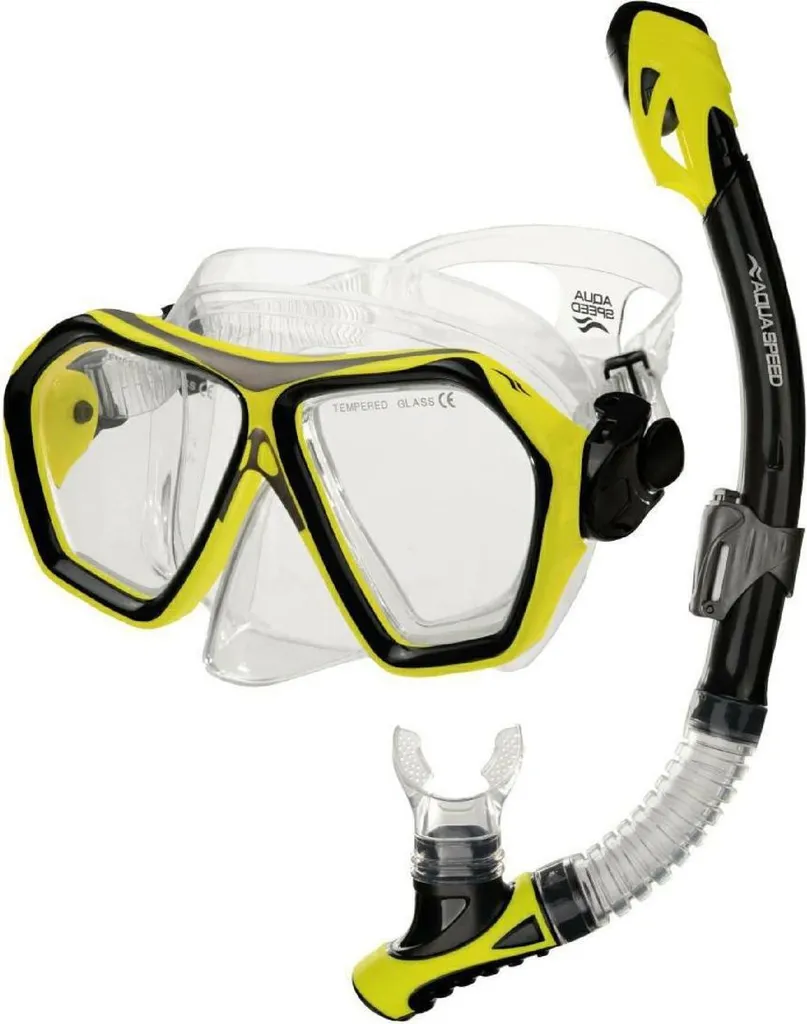 Kit de plongée Aqua-Speed Blaze Borneo jaune complet avec palmes confort