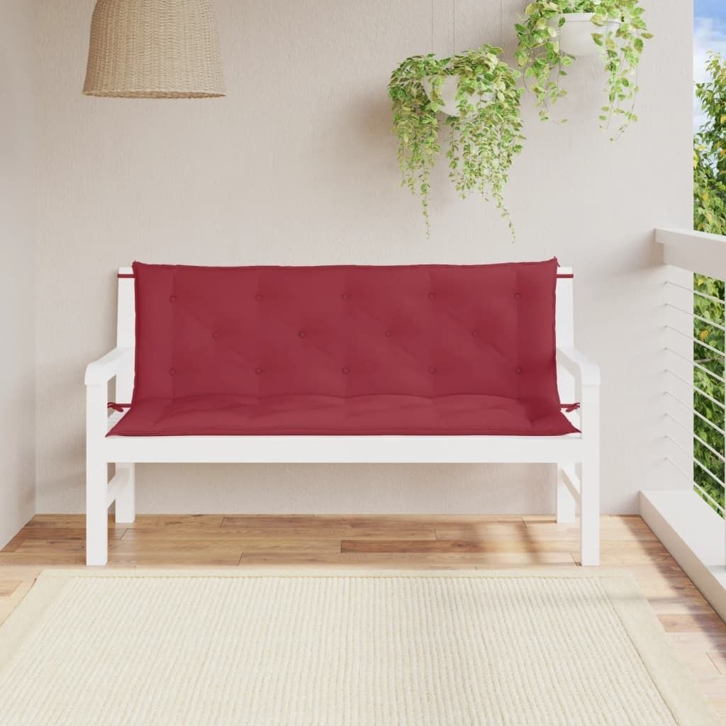 "2026 Promotion" Gartenbank-Auflagen 2 Stk. - Hohe Qualität - Weinrot 150x50x7 cm Oxford-Gewebe - Gartenmöbelauflagen CC22003