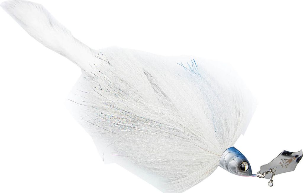 BIM Tackle Chacha Bait Jr. Bladed Bucktail Jig White Shiner