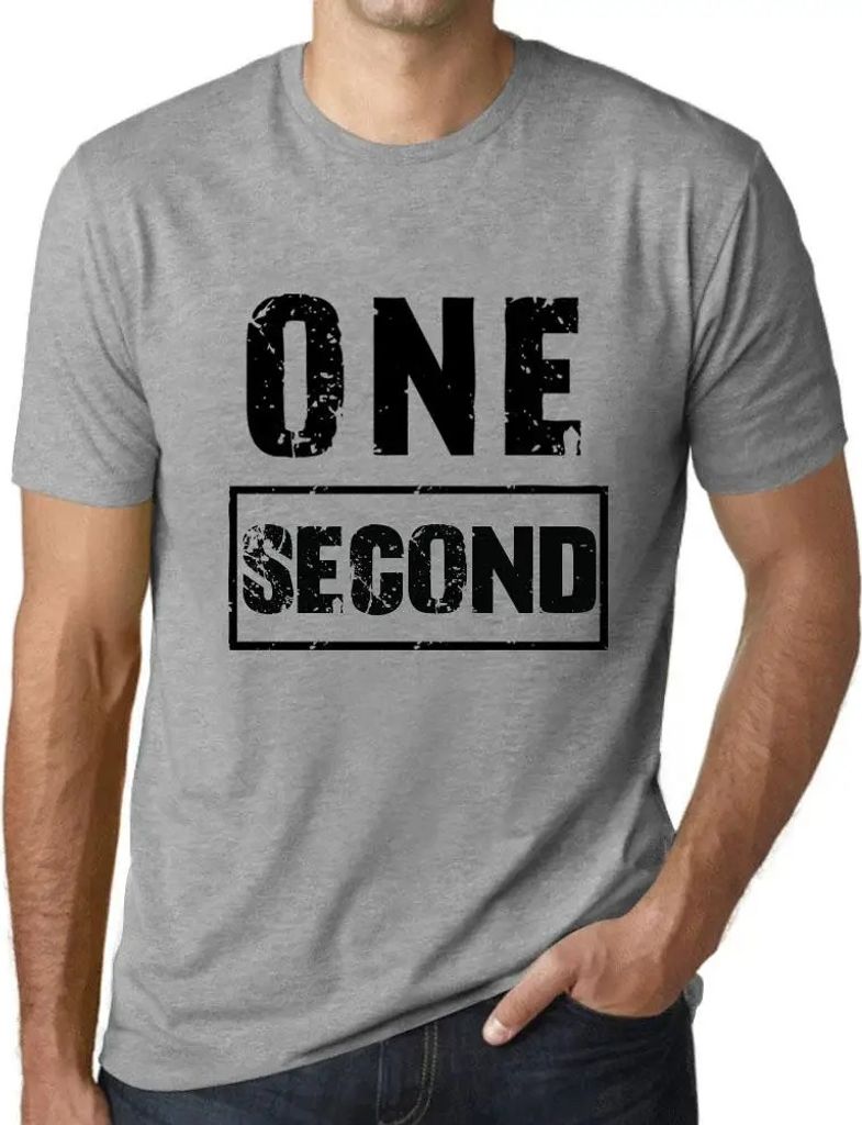 Herren Grafik T-Shirt Eine Sekunde – One Second – Öko-Verantwortlich Vintage Jahrgang Kurzarm Lustige Druck Geburtstag Geschenk Mann
