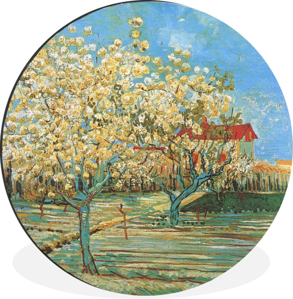 MuchoWow Aluminium Wandkreis Blühender Obstgarten - Vincent van Gogh Ø 60 cm Wanddeko Modern Wohnzimmer - Wand Kreis - Wandbild - Schlafzimmer ...