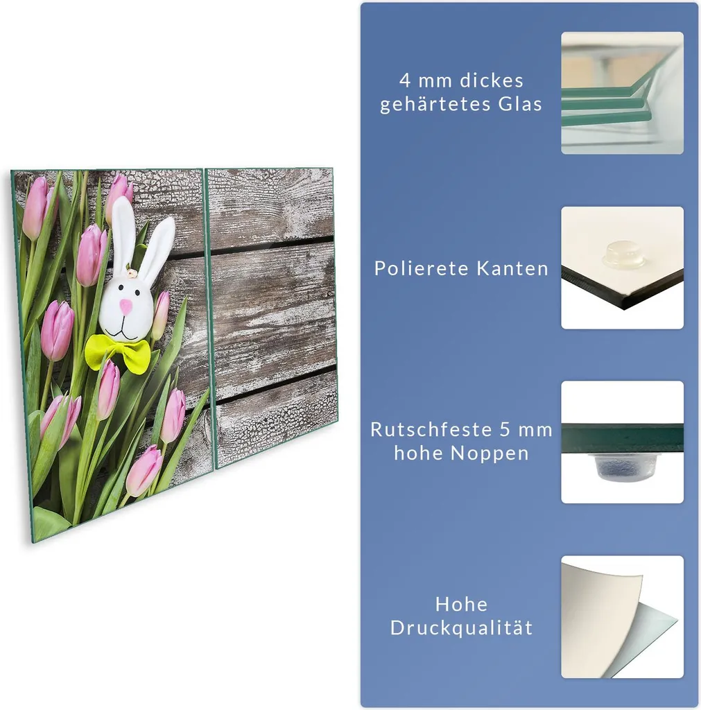 Piastra di copertura per piano cottura in ceramica 2 pezzi 2x40x52 fiori rosa copertura alzatina in vetro - 8