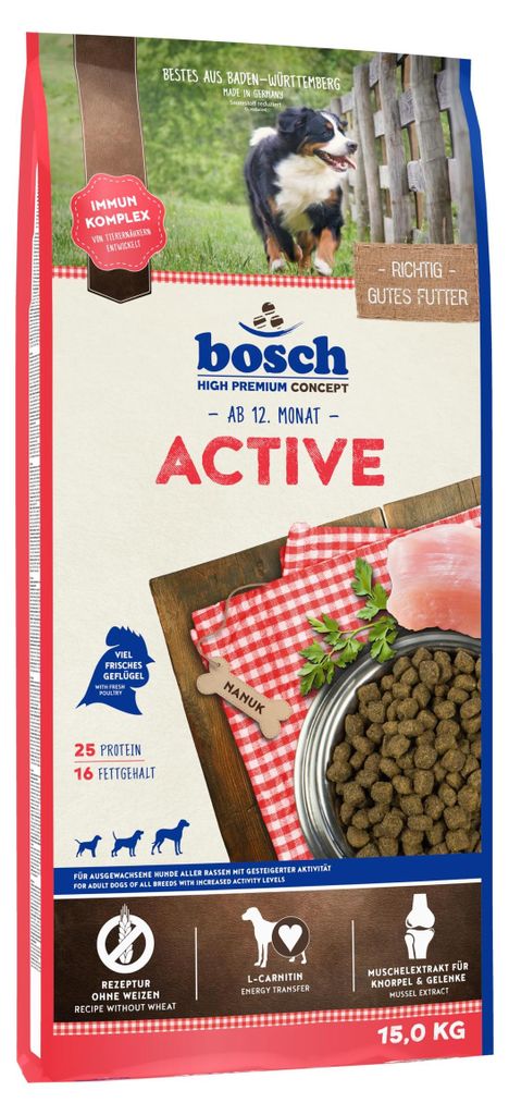 Bosch Active Trockenfutter für Hunde 15kg Produktbild 