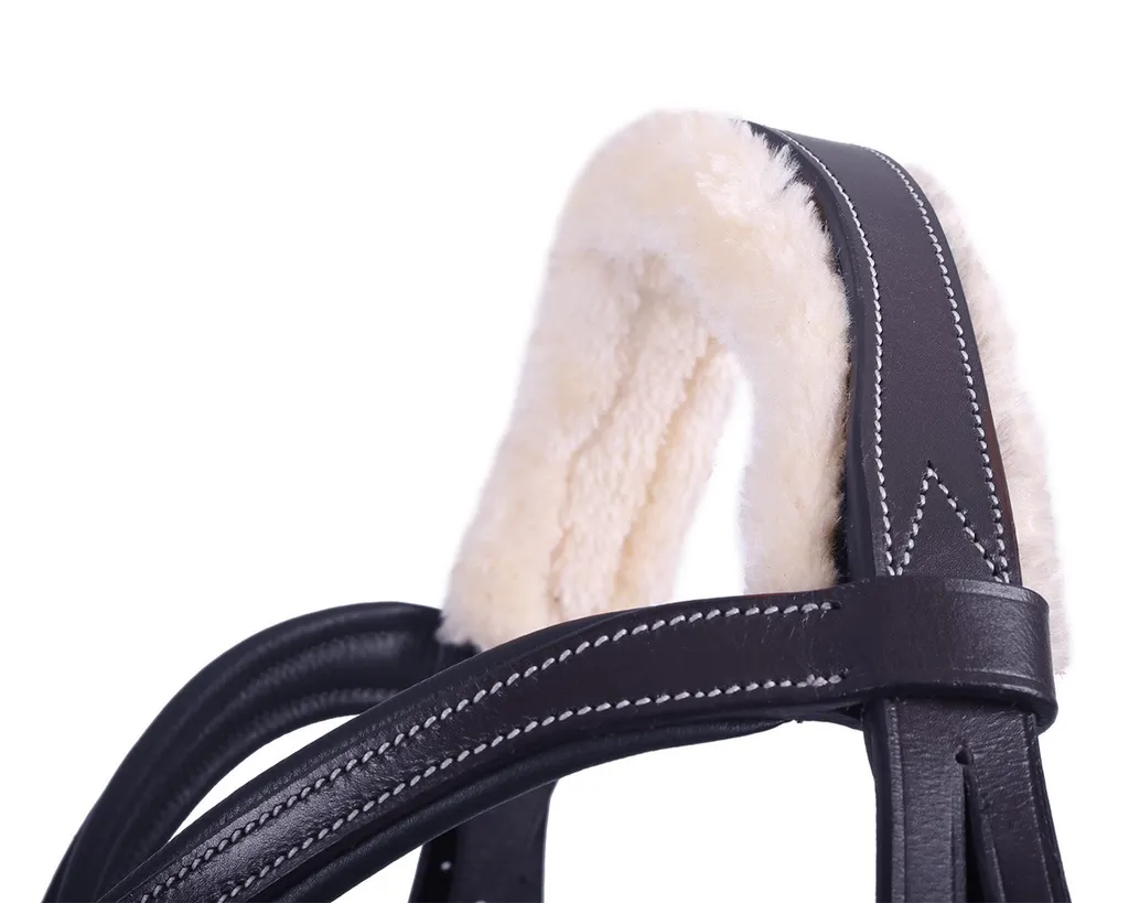 Filet Cheval Noir QHP Ontario Doublé Mouton Synthétique Format Full - 2