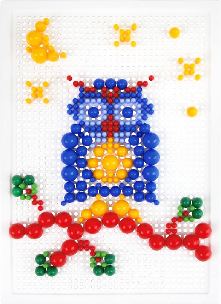 Lena Mosaik Steckspiel Set, 400 Stecker, für Kinder ab 3 Jahren, inkl. Steckplatte und Organizer