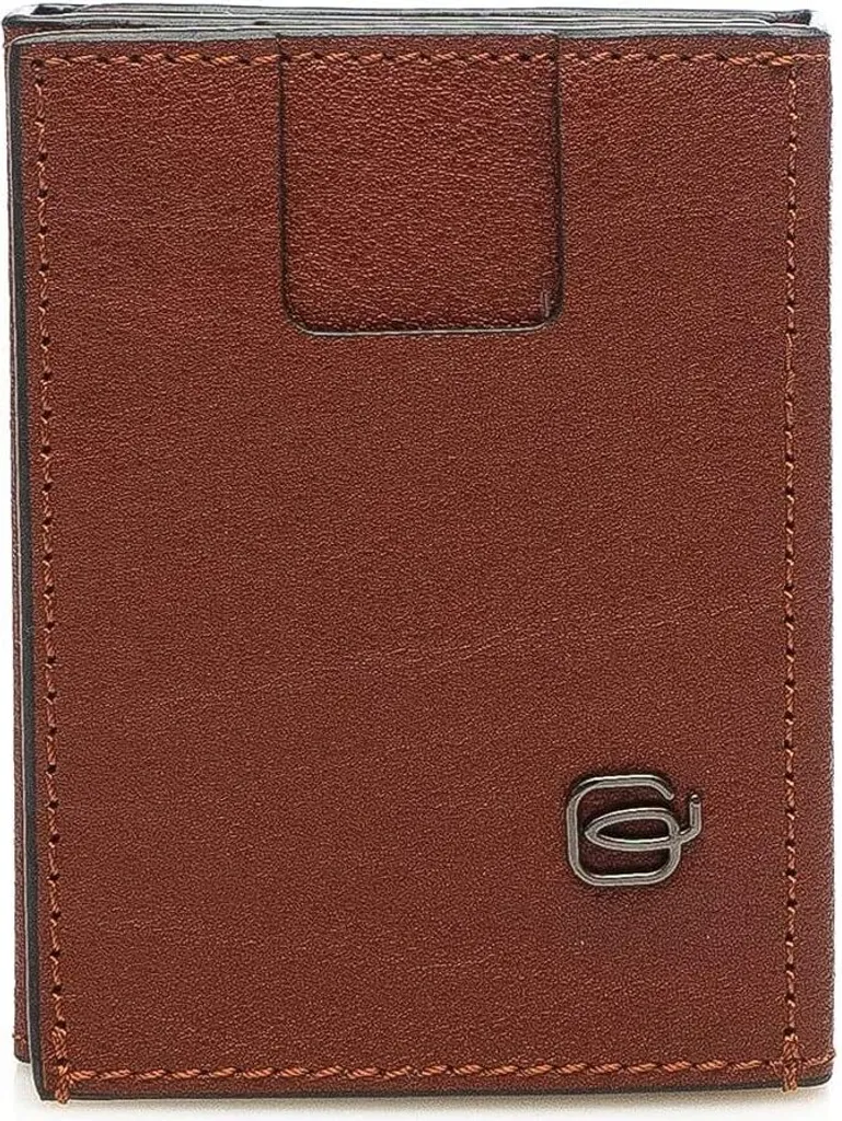 Porte-cartes en cuir marron Piquadro Blue Square mince