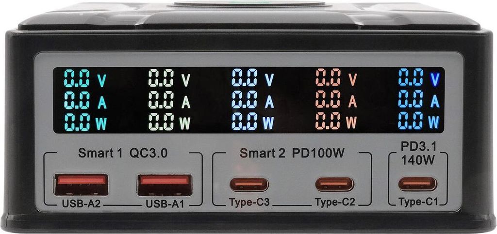 Exsys Multiport HighPower Charger 15W m.QI USB-C PD max.260W - Digital/Daten