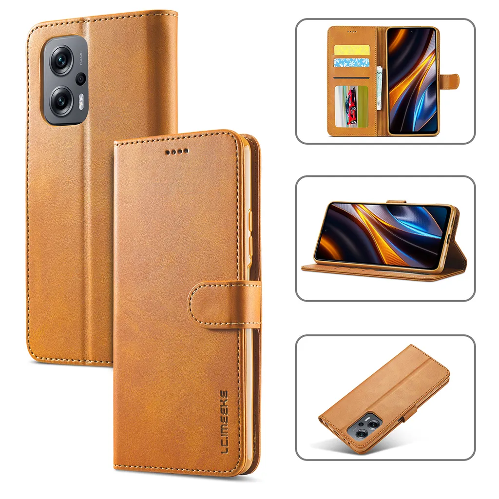 Cover Libro Poco M4 5G / M5 Gialla: Protezione Shockproof e Funzione Stand