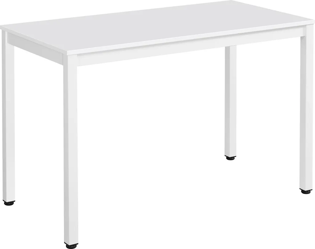Table rectangulaire TESSA 120 x 60 cm blanche avec pieds métalliques