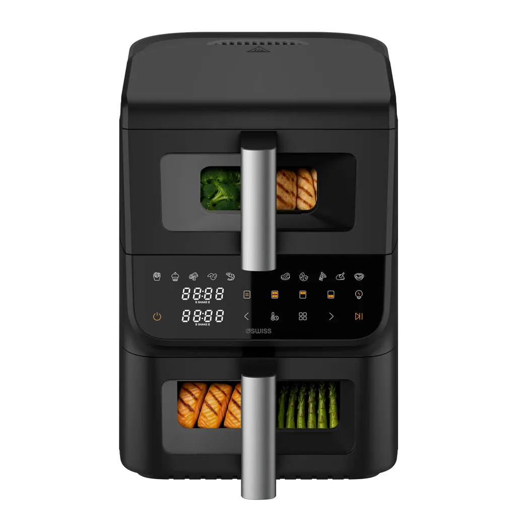 Air Fryer 10L Double Zone 2500W avec fenêtre et 12 programmes auto