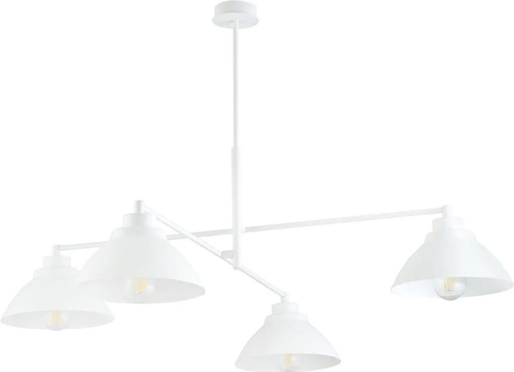 Lustre Blanc Moderne MAVERICK Emibig - Solution Éclairage 4 Points