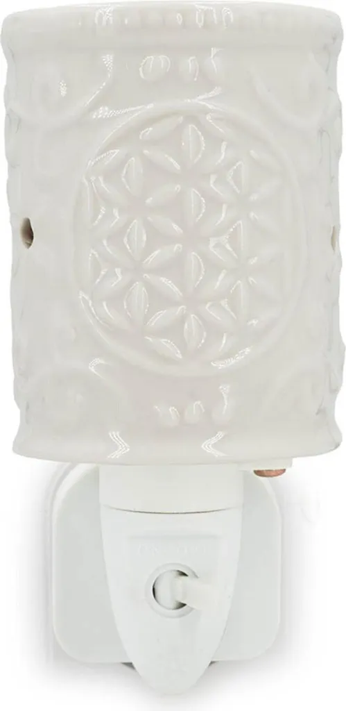 Diffuseur de parfum électrique en céramique blanche et fleurs d'été
