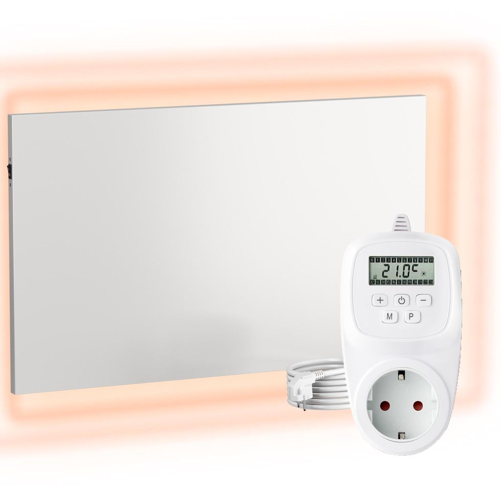 UMBRELLA Infrarot Wandheizung mit Thermostat [INKL. TH12 Thermostat] – Infrarotheizung Wandmontage Heizkörper – Carbon Crystal Infrarotheizu...