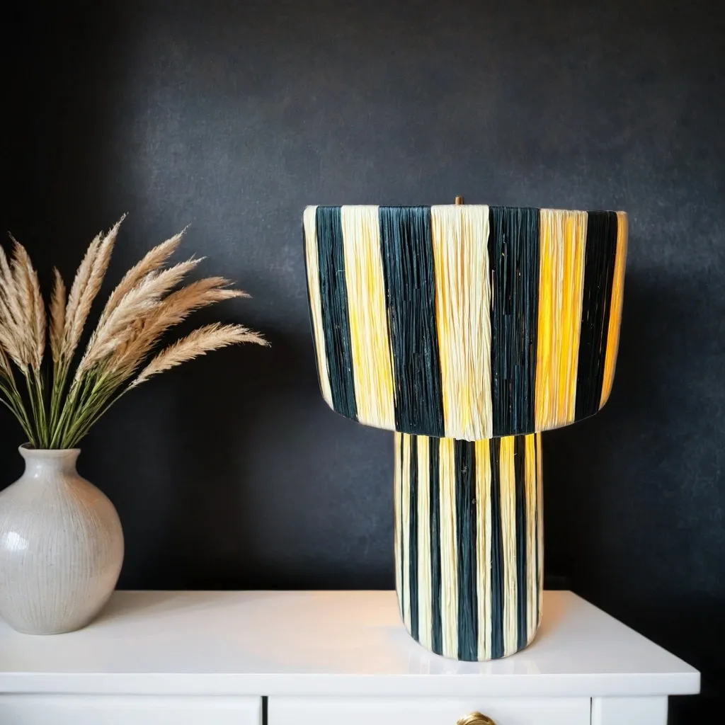 Lampada Morjana Stile Boho Vintage Beige Nero - Illuminazione d'Epoca - 3