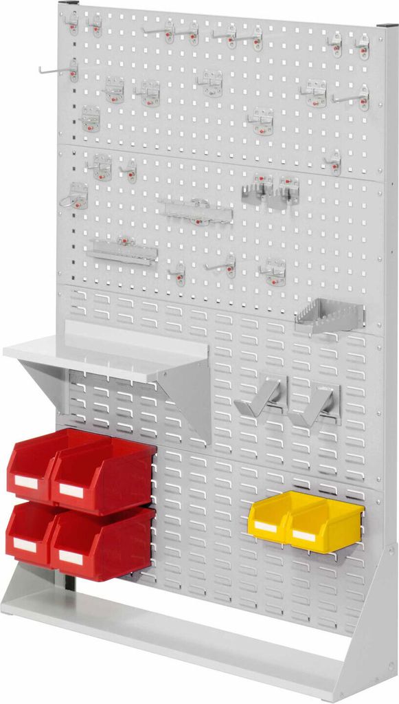 Kappes RasterPlan Stellwände einseitig Größe #4 - 2x Lochplatten 2x Schlitzplatten 1x Zubehörsortiment 37-teilig Lichtgrau RAL 7035