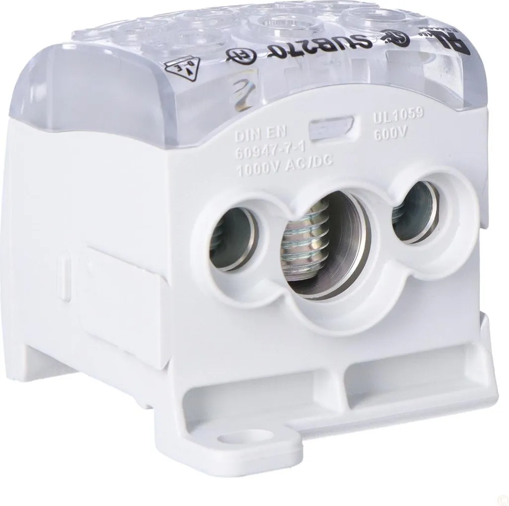 Bloc de distribution SUB 270 Al/Cu 82070 SIMBLOCK - Répartiteur gris - 4