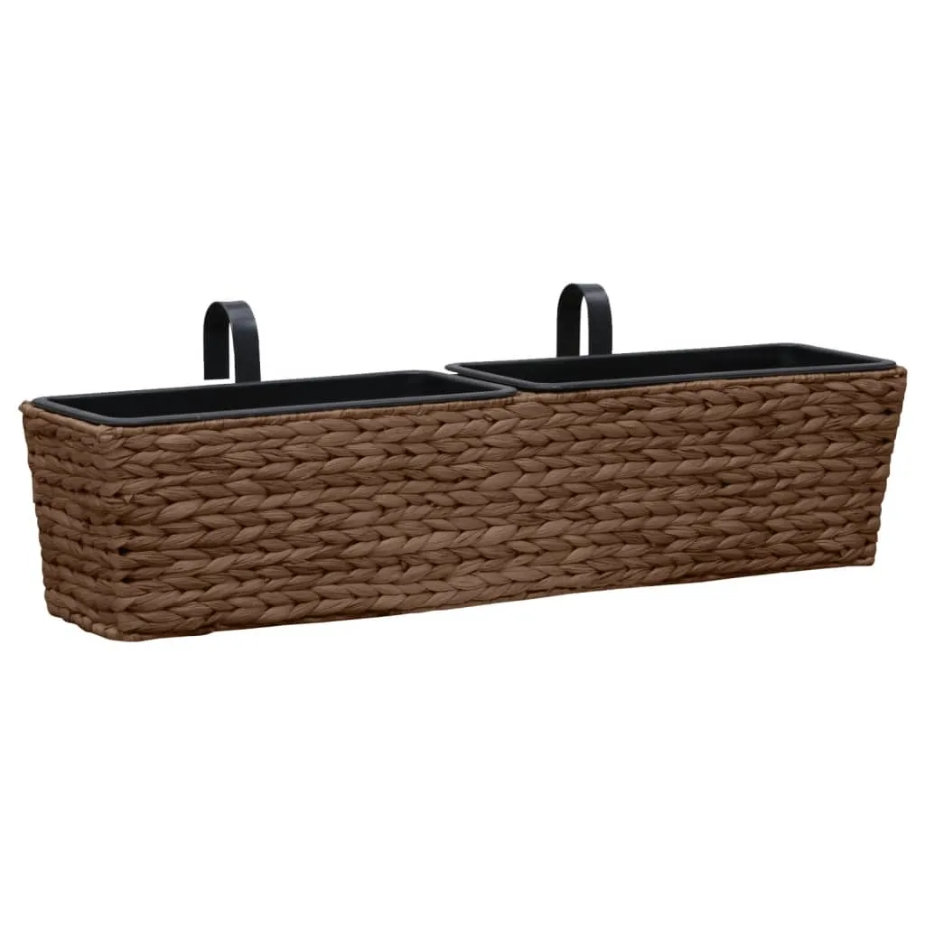 Cache-pots vidaXL en Jacinthe d'eau Marron - Solution Déco 2 pièces