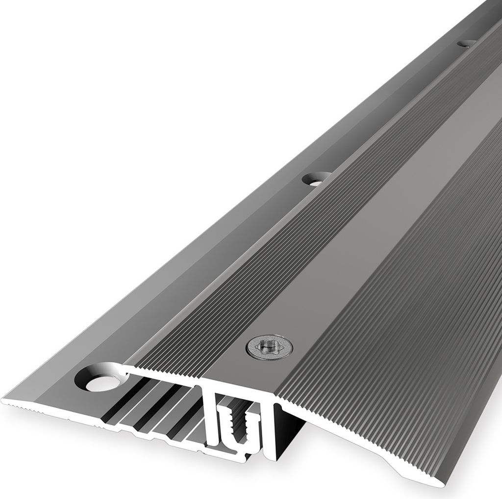 PROVISTON | Abschlussprofil | Übergangsprofil | Breite: 44 mm | Höhenausgleich: 6.5 - 16 mm | Länge: 1000 mm | Aluminiumprofil | Edelstahloptik ...