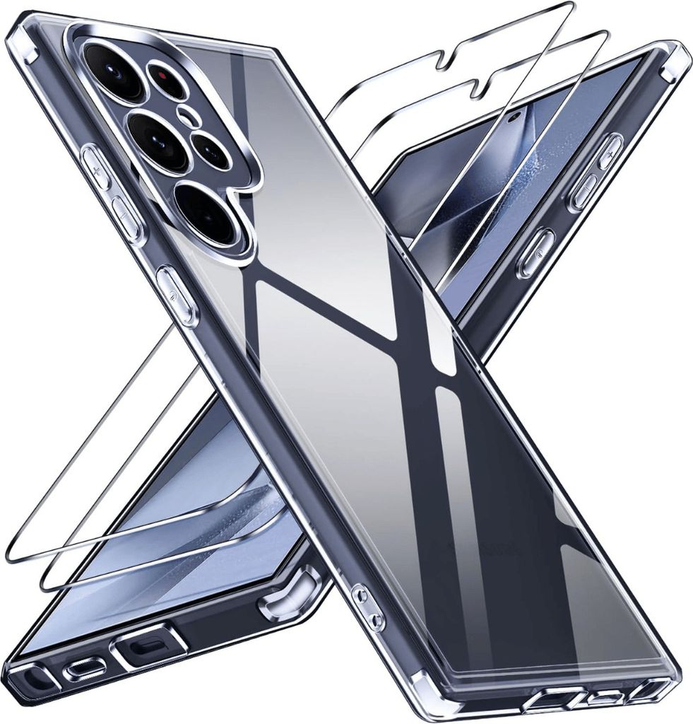 Hülle + 2X Schutzglas für Samsung Galaxy S25 Ultra 5G Panzerfolie Display Case 9H