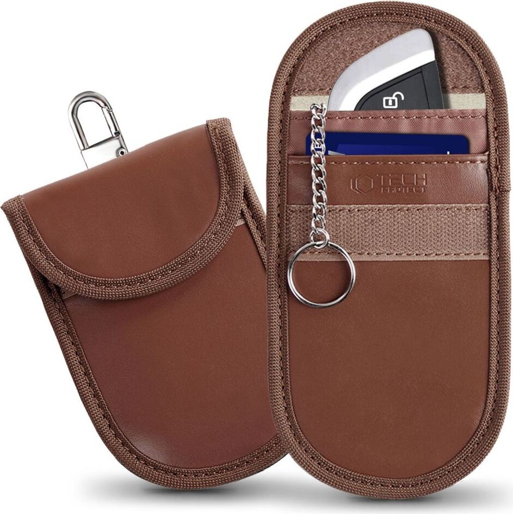 Tech-Protect KLR100 RFID-blockierendes Autoschlüsseletui, Braun