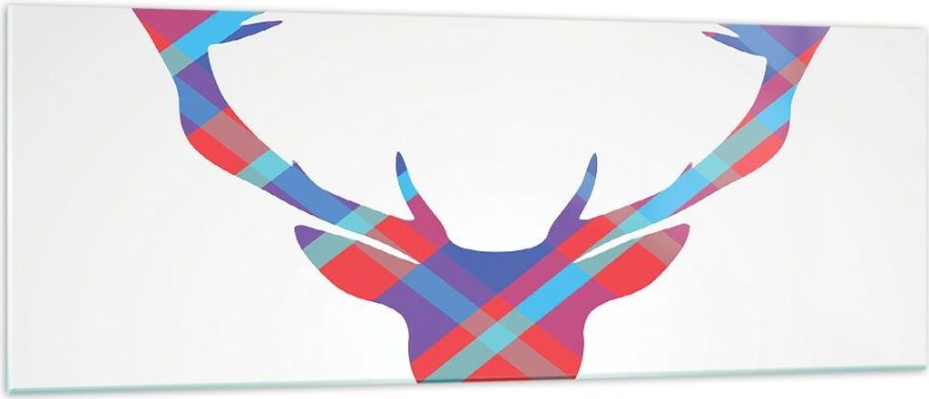 Bilder auf glas - Abstraktion Hörner - 140x50cm - Glasbilder - Wandbilder - Kunstdruck - zum Aufhängen bereit - Wanddekoration aus Glas - Glas Bi...