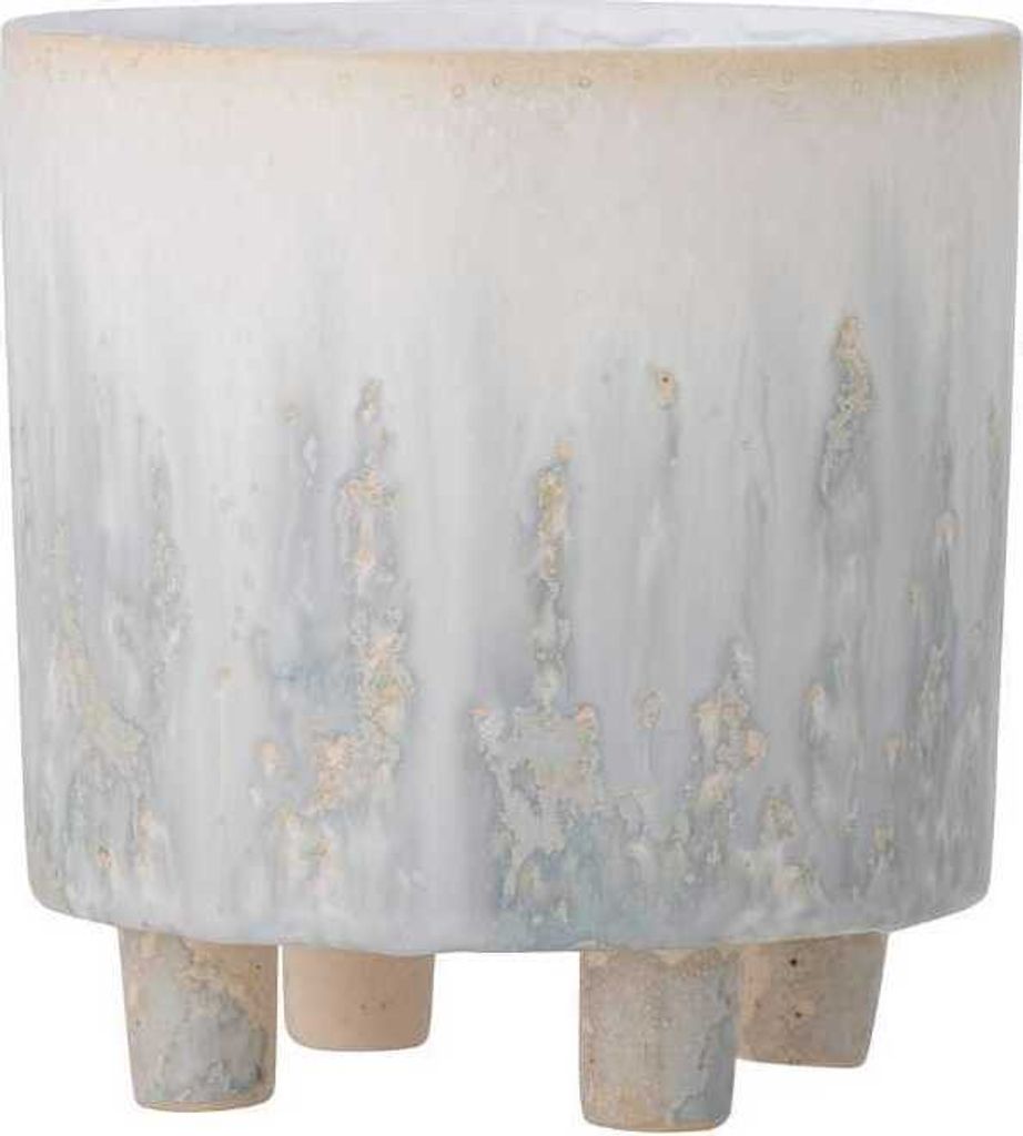 Bloomingville Blumentopf IMOA Natur auf Füssen 15 cm Keramik Übertopf