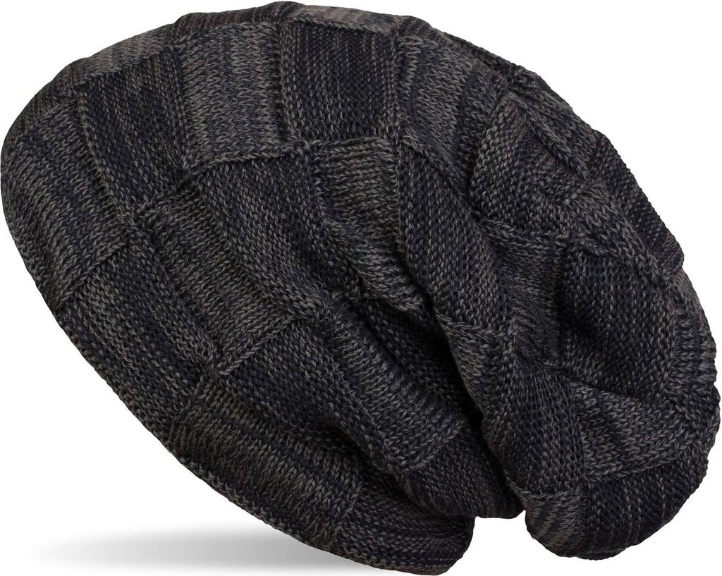 styleBREAKER warme Feinstrick Checked Beanie Mütze mit Produktbild 