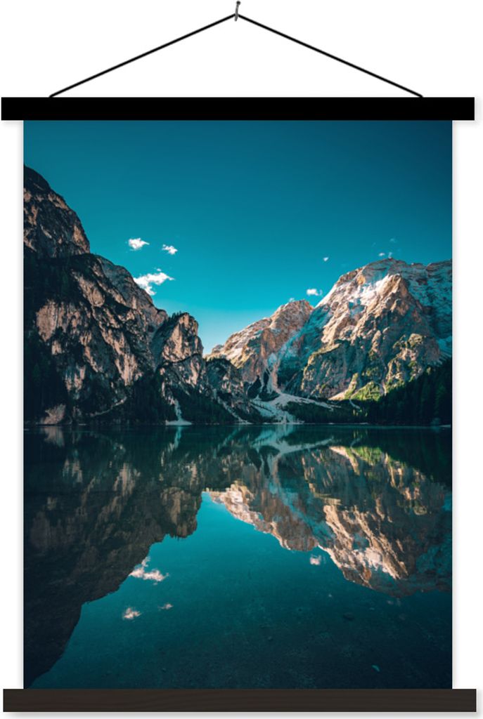 MuchoWow Textilposter Dolomiten - Wasser - Berg 60x80 cm mit schwarzem Rahmen - Plakathalter