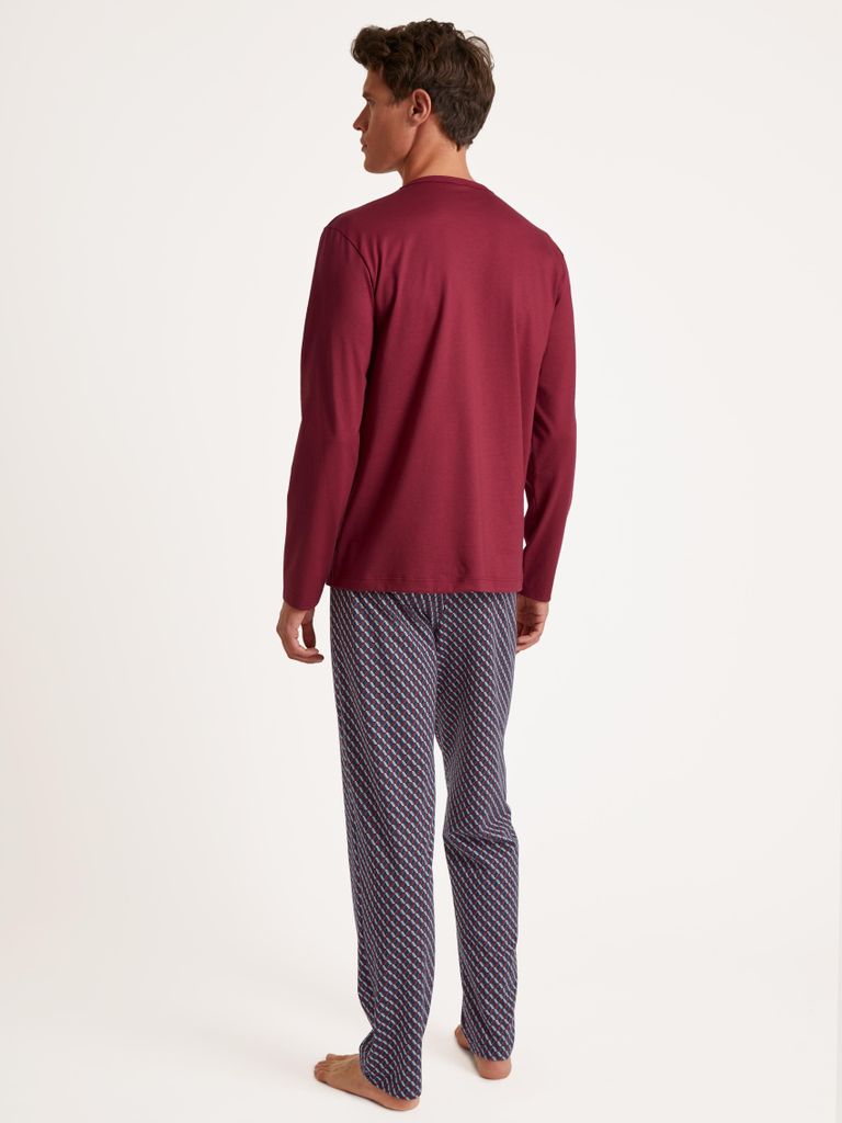 Calida Herren Pyjama-Set langärmlig aus Single Jersey, locker geschnitten, gemustert