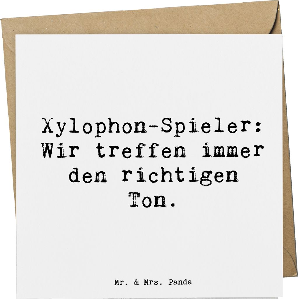 Mr. & Mrs. Panda Grußkarte Spruch Xylophon Melodie - Weiß - Geschenk, Musik, Musikinstrument, doppelkarte, Glückwunschkarte, Instrument, Klappka...