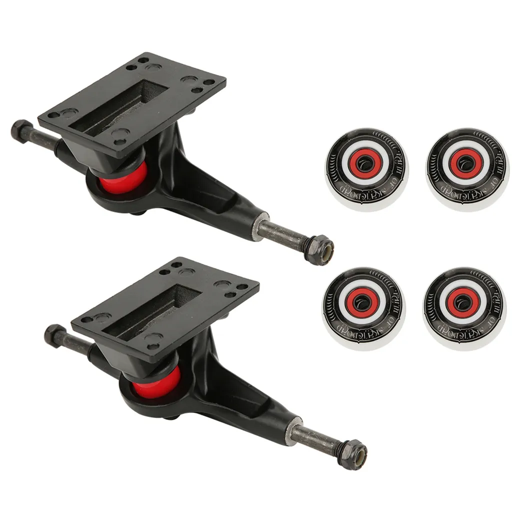 Set de Trucks Skateboard avec Roues à Double Enroulement Ultra Robustes - 4