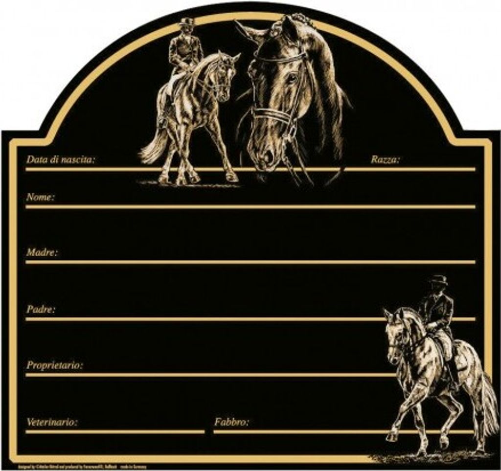 Stalltafel - Boxenschild - Dressurreiter - ©Kollektion Produktbild 