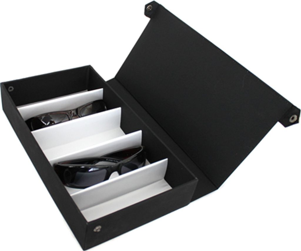 Brillenkoffer Brillendisplay für 5 Brillen Textilstoff Produktbild 