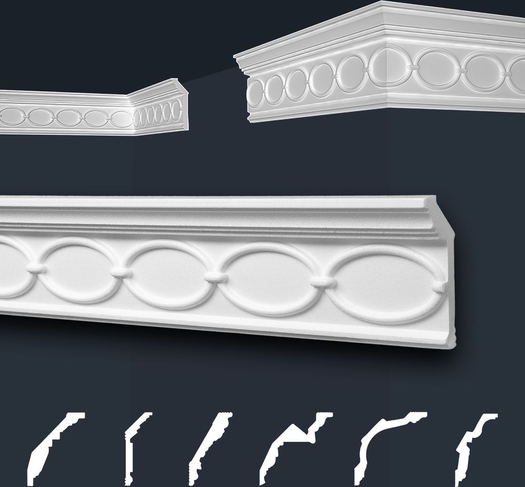 Marbet Deckenleisten weiß Sparpaket aus Styropor EPS - Stuckleisten gemustert, im traditionellen Design - (30 Meter B-31) Styroporleisten Zierprof...