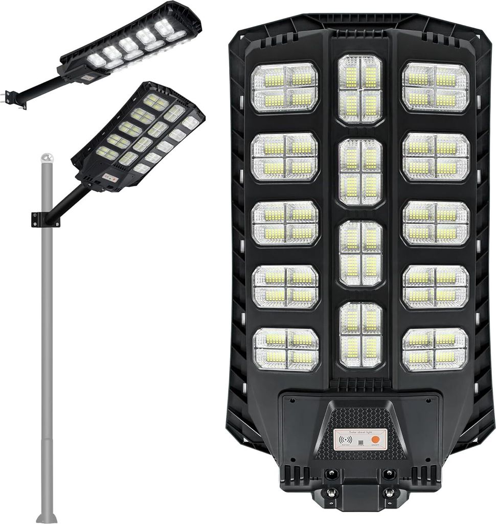 YUENFONG StraßEnlaternen Solar Wegeleuchte LED Stra?enlaterne mit Lichtsteuerung und Motion Sensor Akku Wasserdicht IP65, mit Fernbedienung, 400W