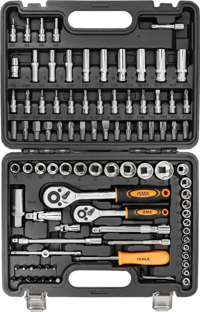 Mallette de douilles et cliquets 94 pièces, kit de serrage multi-usage - 4