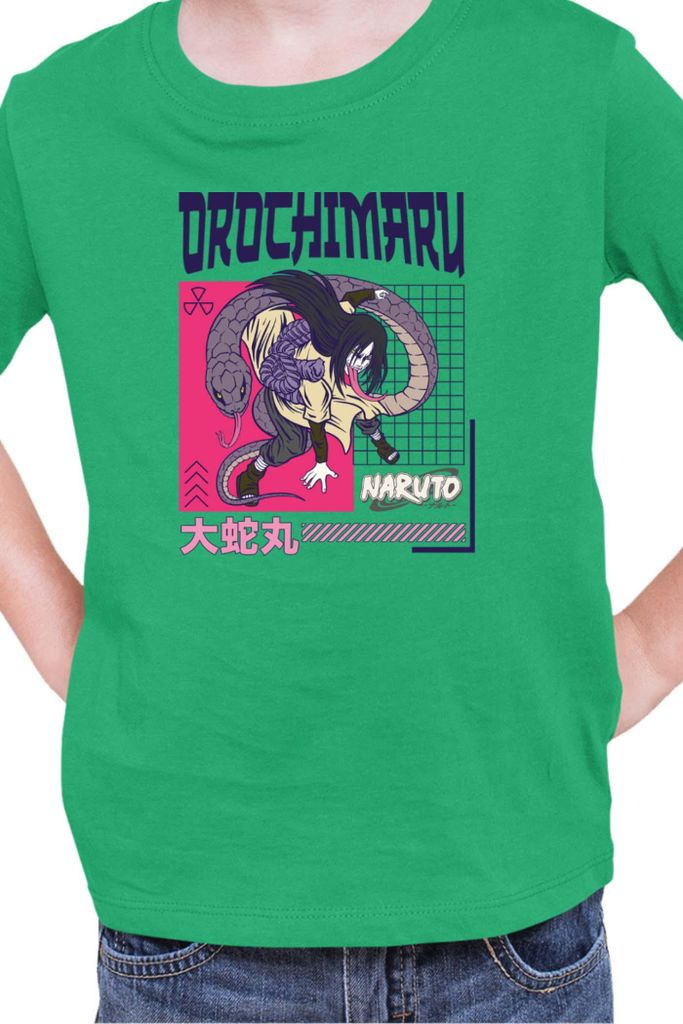 Kinder T-Shirt Naruto Orochimaru 04, 3-4 Jahr - 104 / Grün