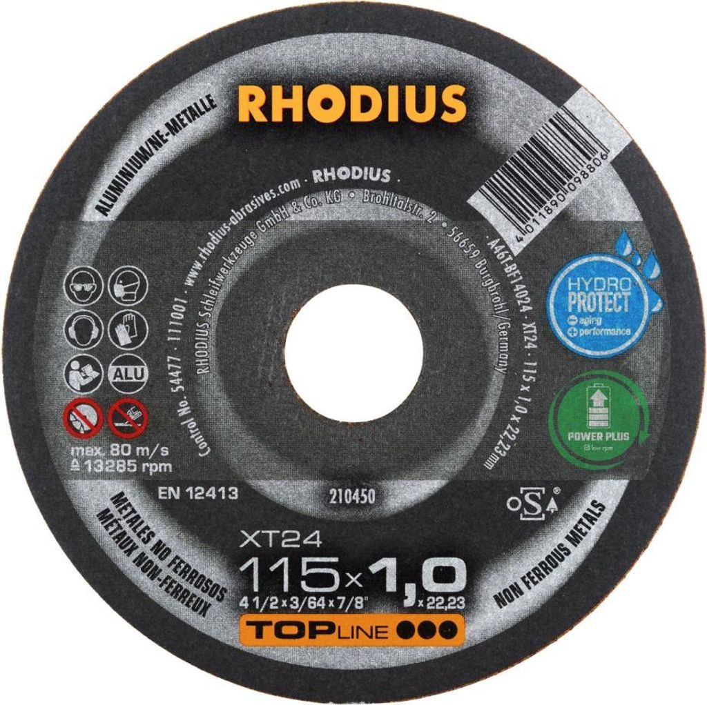 Rhodius XT24 Metall Trennscheibe | Ø115 mm - 1 mm - 22.23 mm | gerade