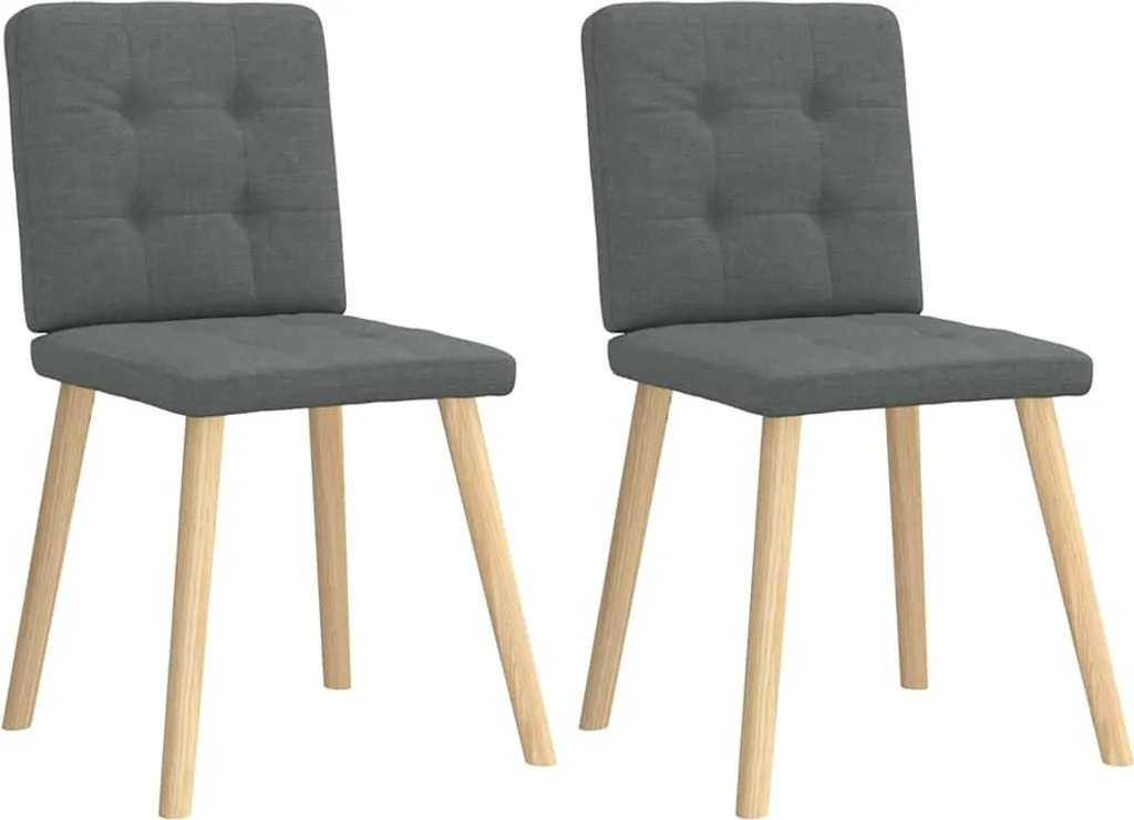 Set 2 Sedie da Pranzo Tessuto Grigio Scuro: Eleganza Moderna e Comfort