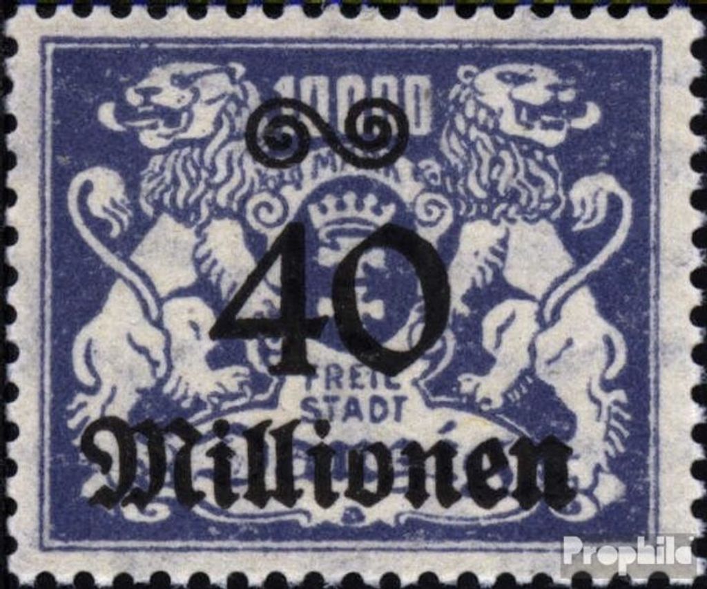 Briefmarken Danzig 1923 Mi 172 postfrisch Aushilfsausgabe