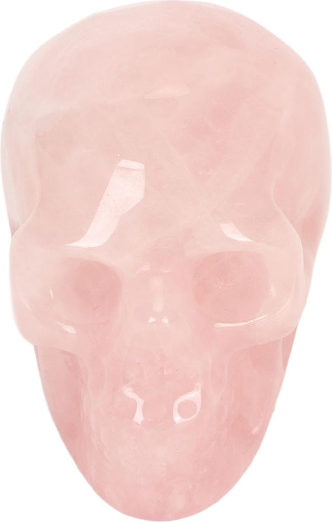 2 Zoll Kristallschädel Kopf handgeschnitzte polierte Schnitzstatue Miniaturschädel Ornamente für Meditation entspannend Rosa
