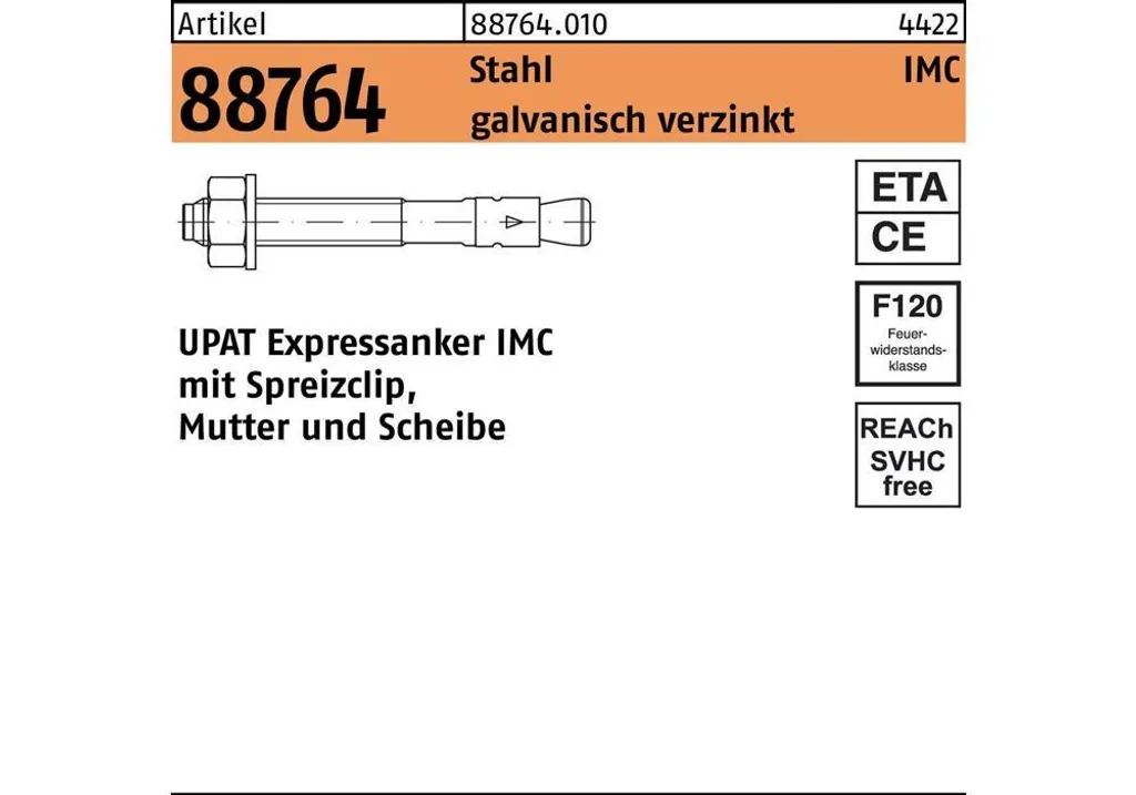Vite ad Espansione UPAT IMC 12/250/344 gvz - Soluzione per Alti Spessori